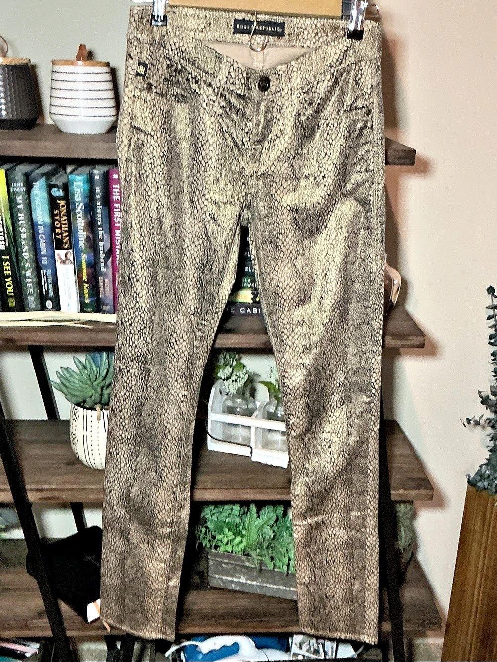 Rock & Republic Berlin Metallic Snake Print Skinny Jeans Animal Print Skinny Siz